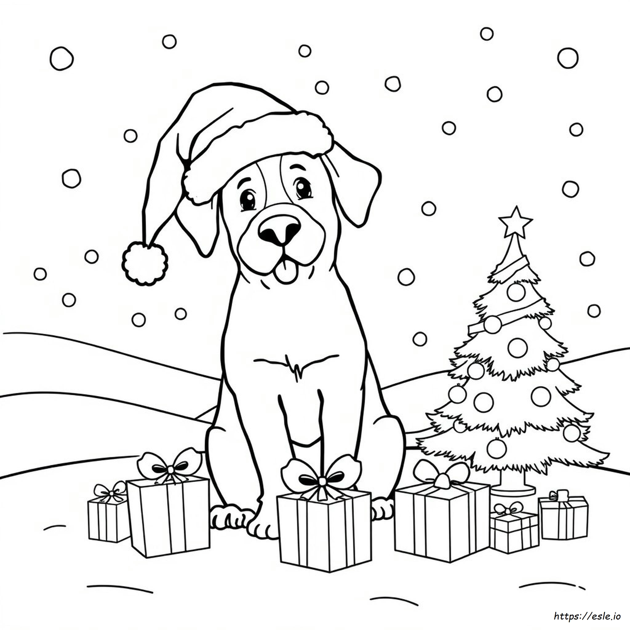 Free Printable Christmas Dog Coloring Pages