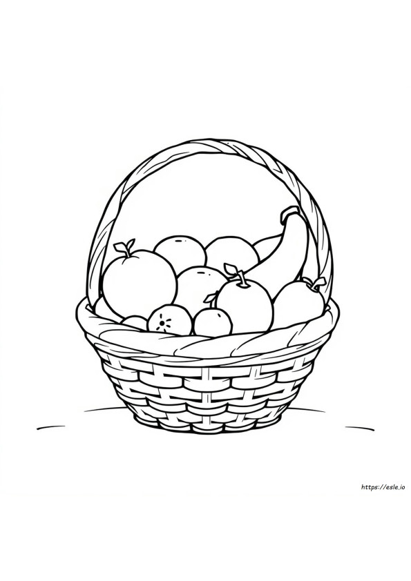 Cesta De Frutas Fácil Para Colorir