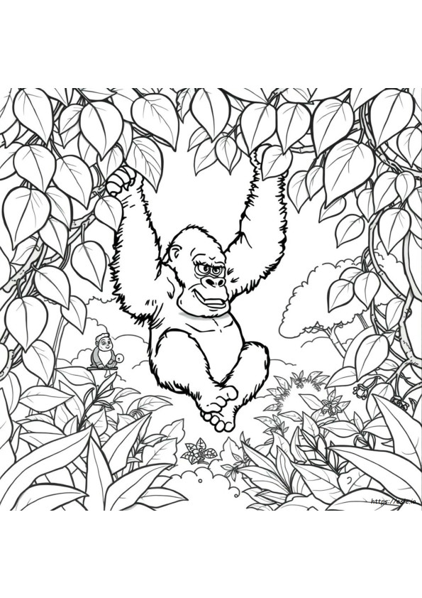 Boceto Gorila Tag Para Colorear