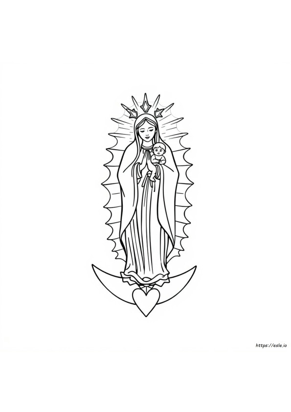 Nyomtatható Guadalupe-I Szűz Anya Színező