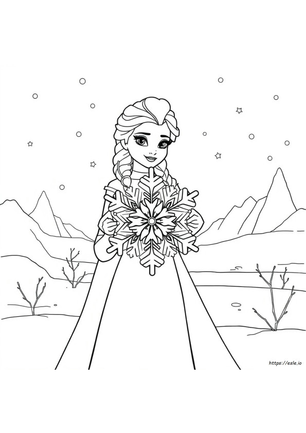 Elsa Fulg De Zăpadă De Colorat