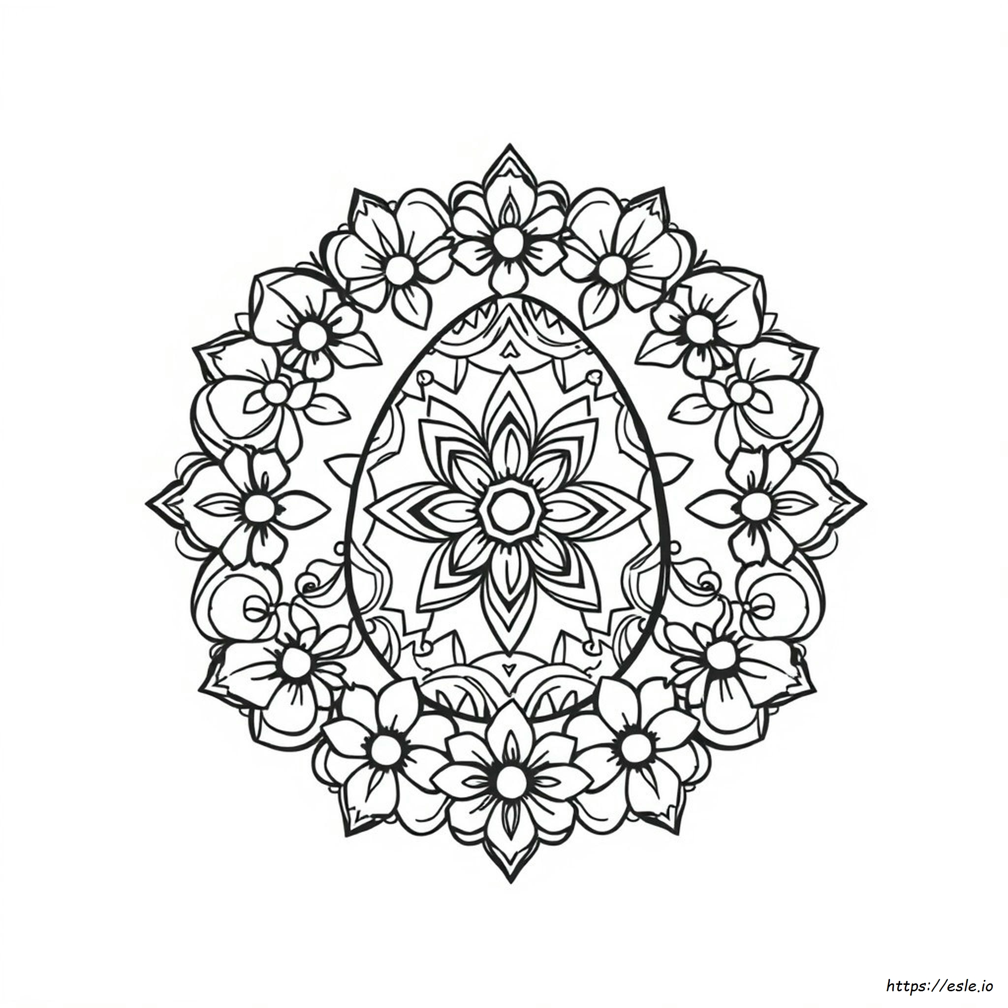 Ovo De Páscoa Mandala Para Colorir