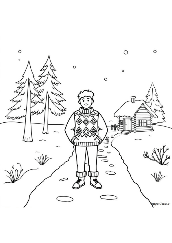 Sweater Coloring Page Printable