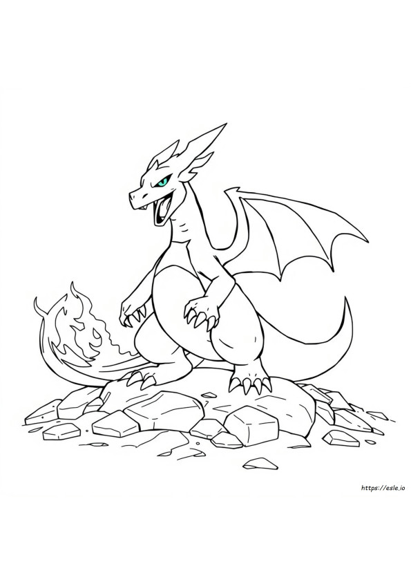 Charizard V Coloring Page