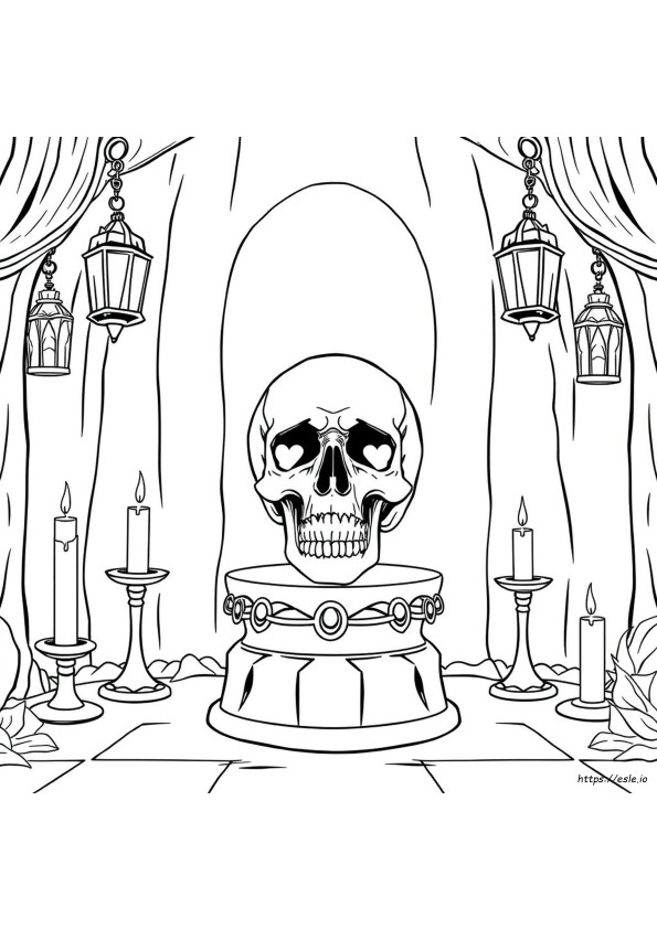 Coloriage Tête De Mort Gothique Coloriage À Imprimer