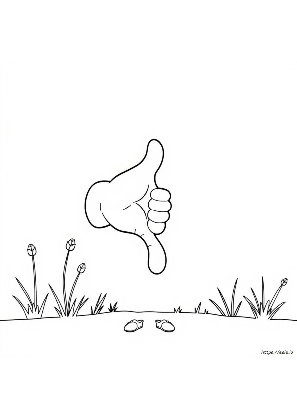 Thumbs Down Coloring Page