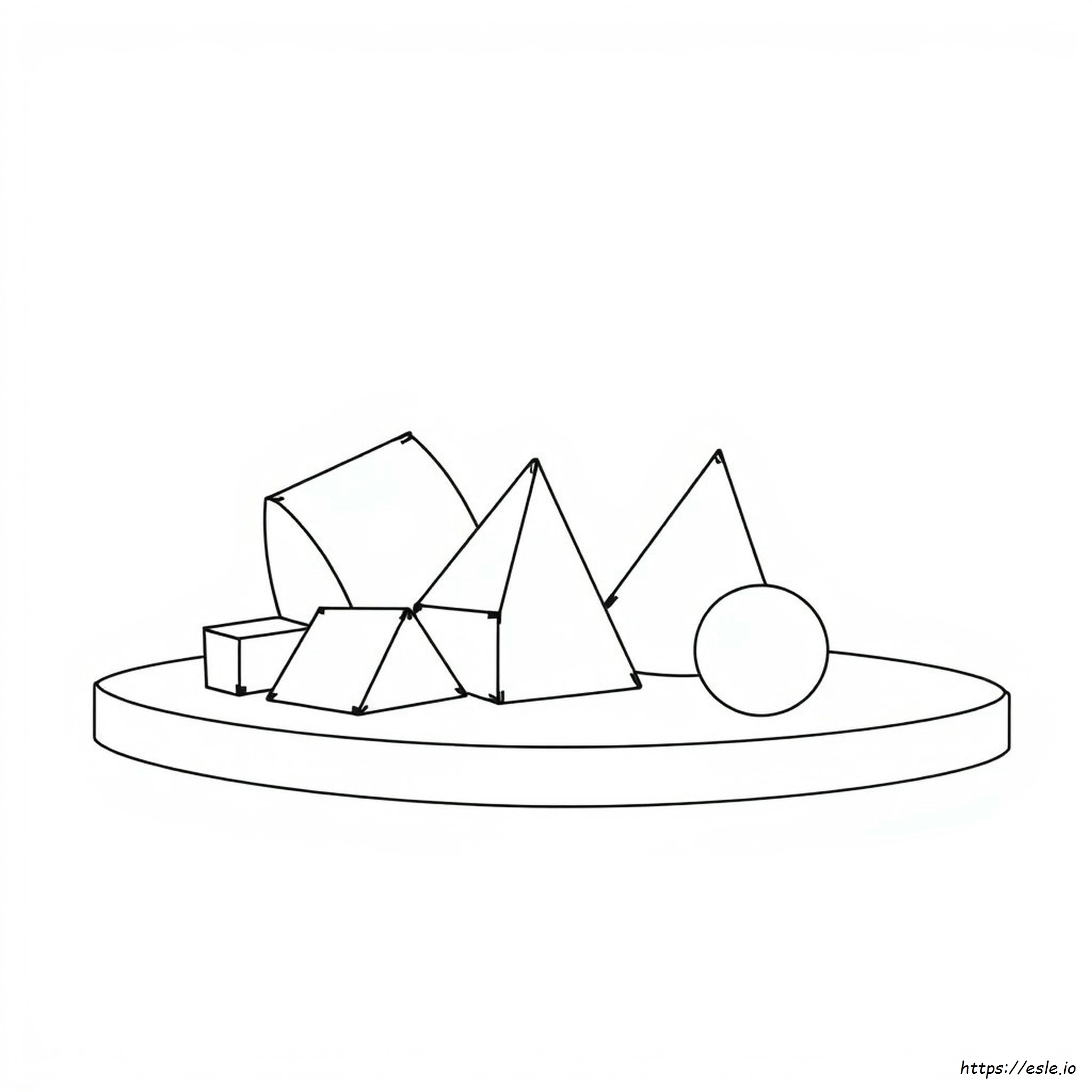 3D Geometric Design Coloring Pages