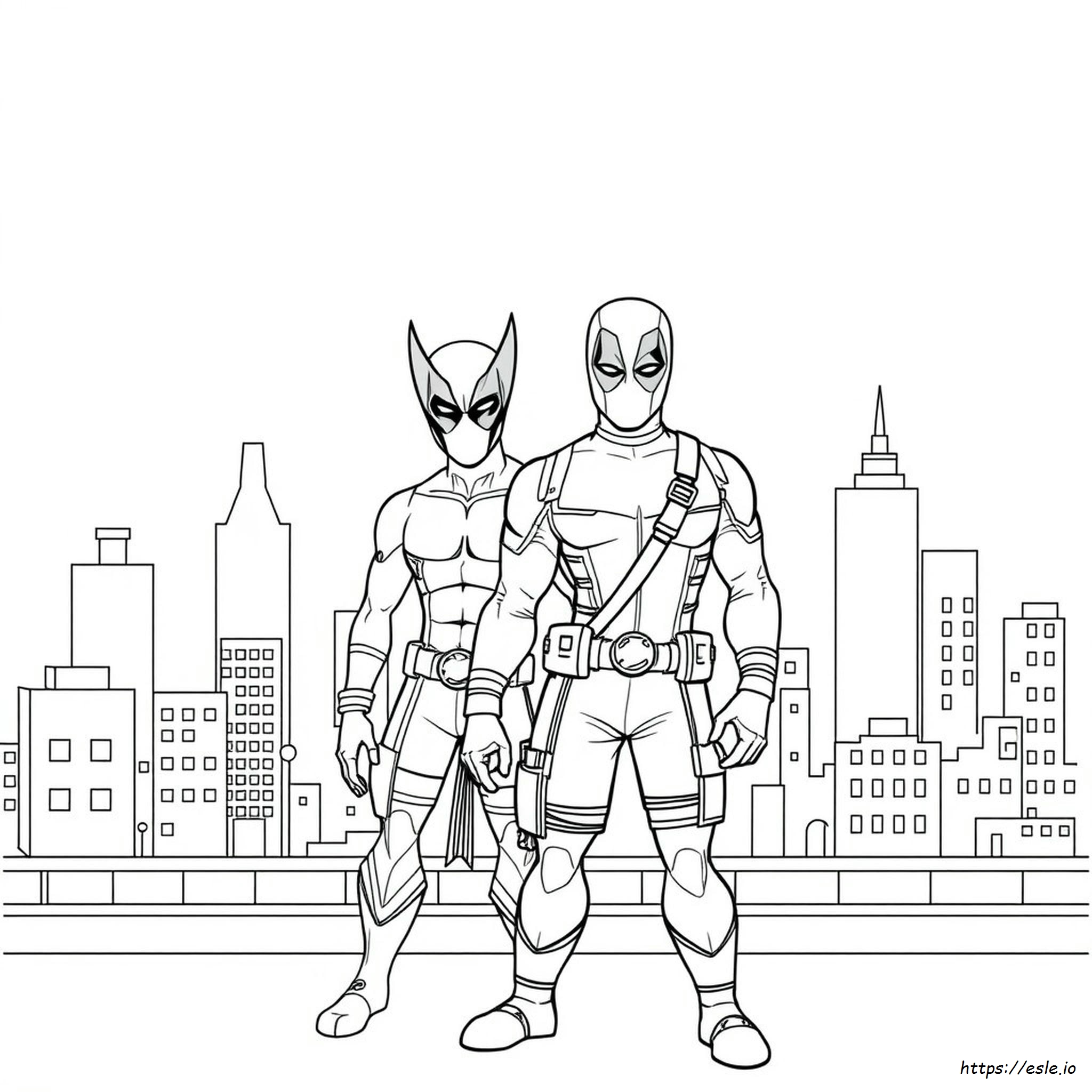 Wolverine And Deadpool Colouring Pages