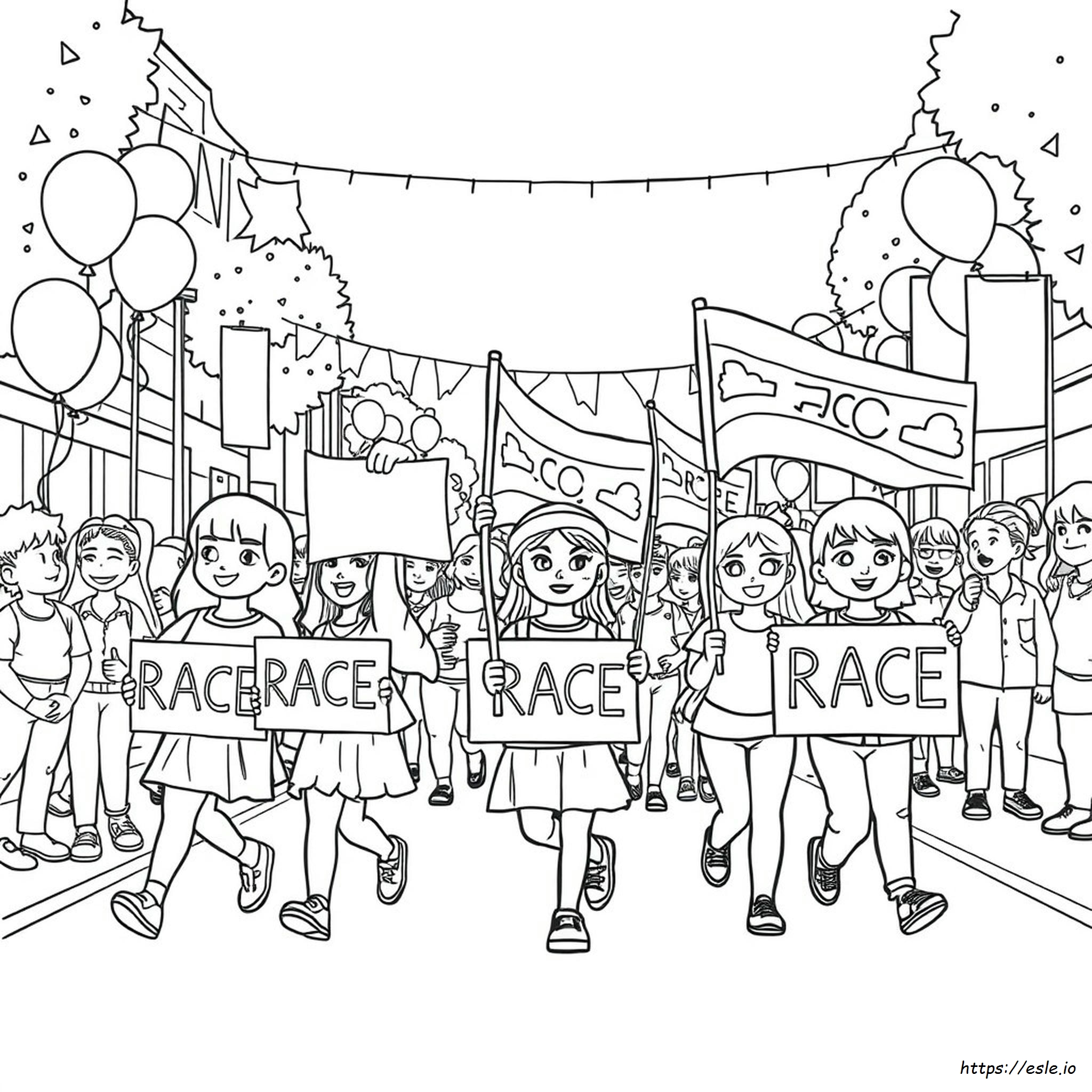 Rainbow March Coloring Pages