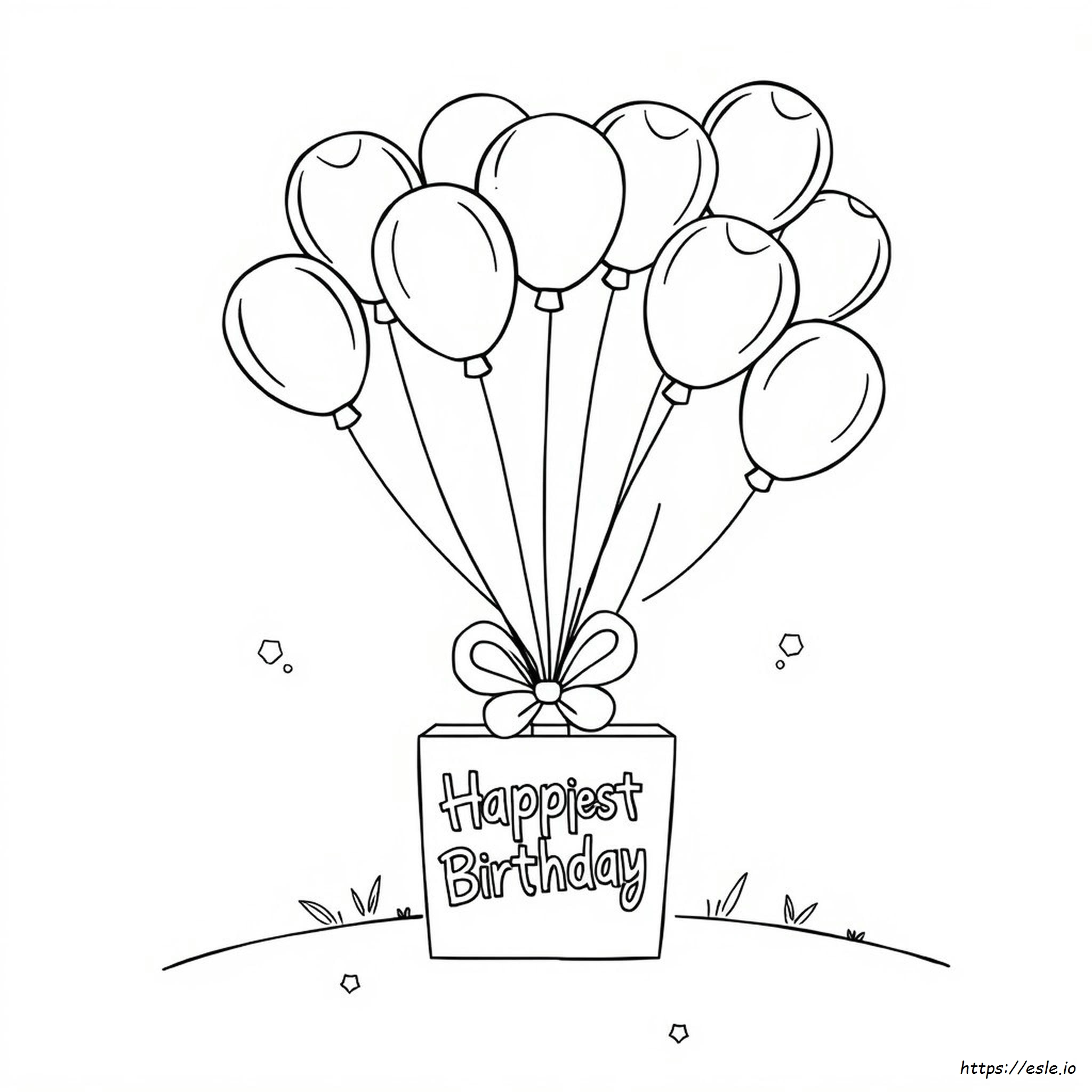 Happy Birthday Balloon Coloring Page