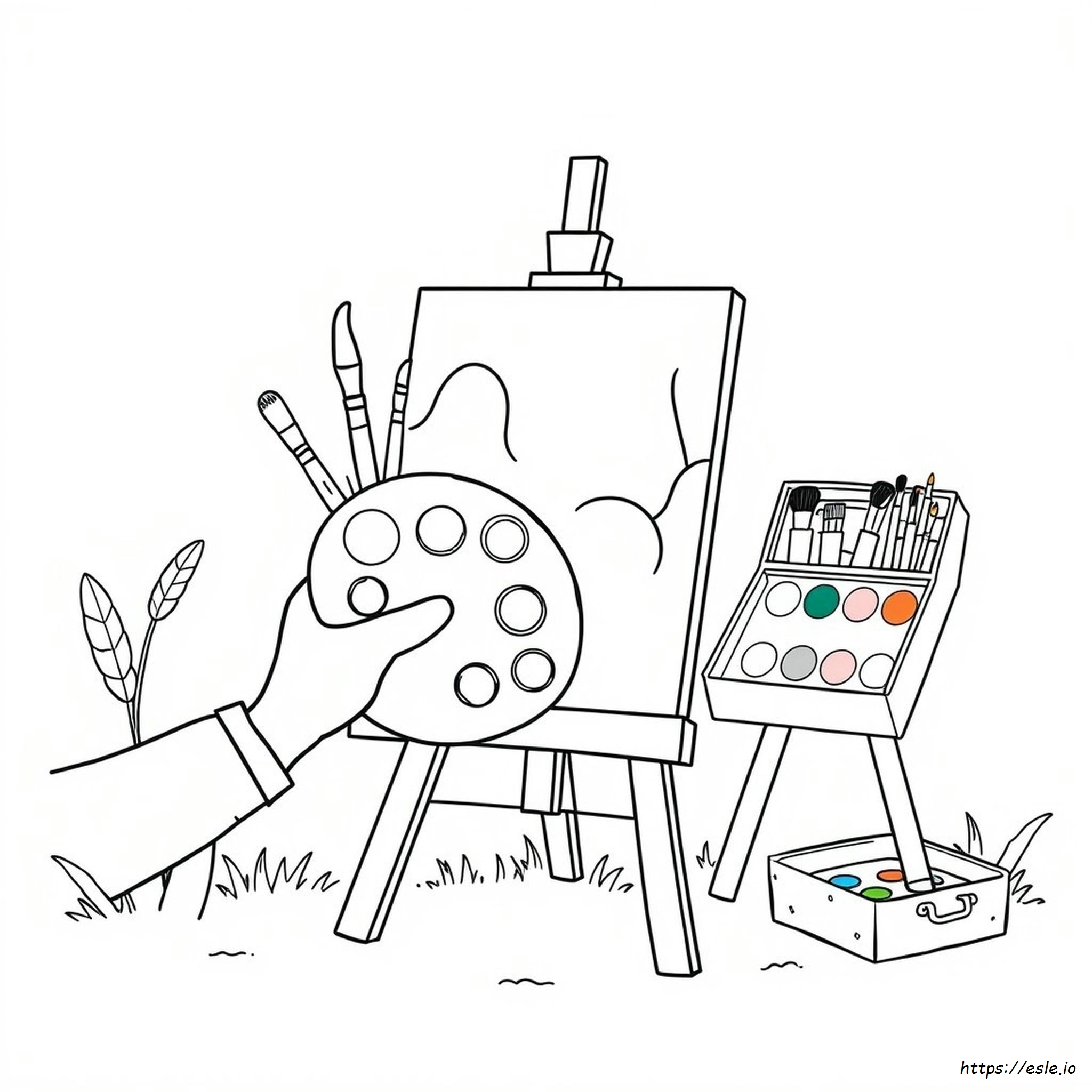 Art Palette Coloring Page
