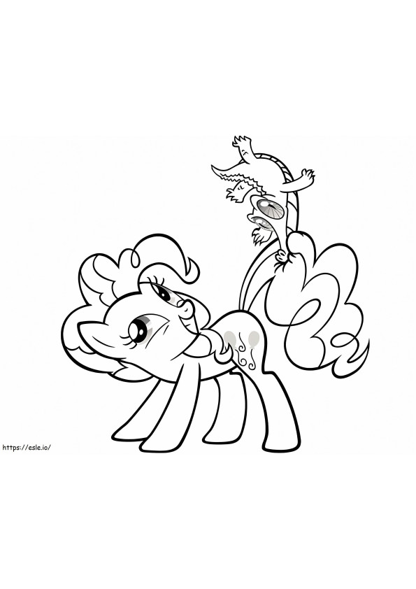 Pinkie Pie And Crocodile coloring page