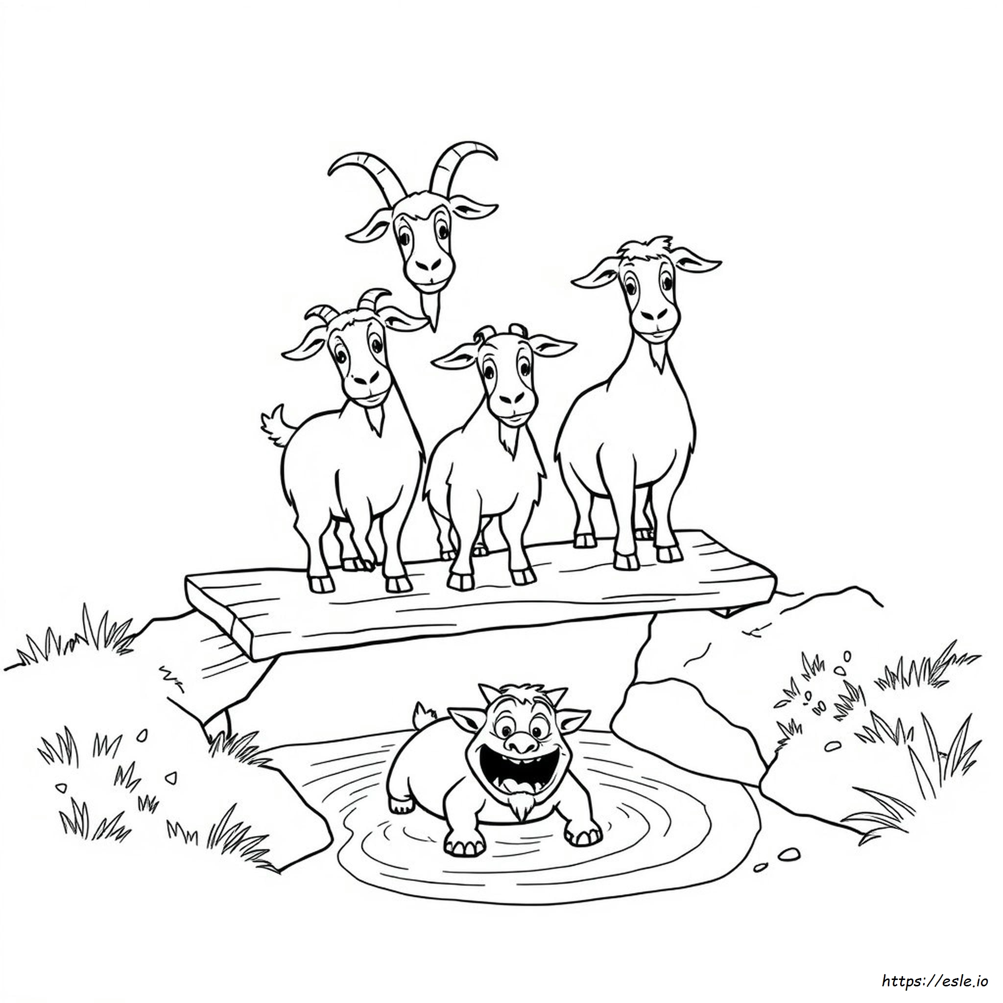 Three Billy Goats Coloring Page