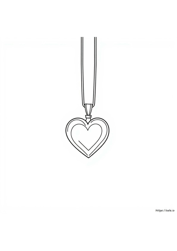 Heart Necklace Coloring Page