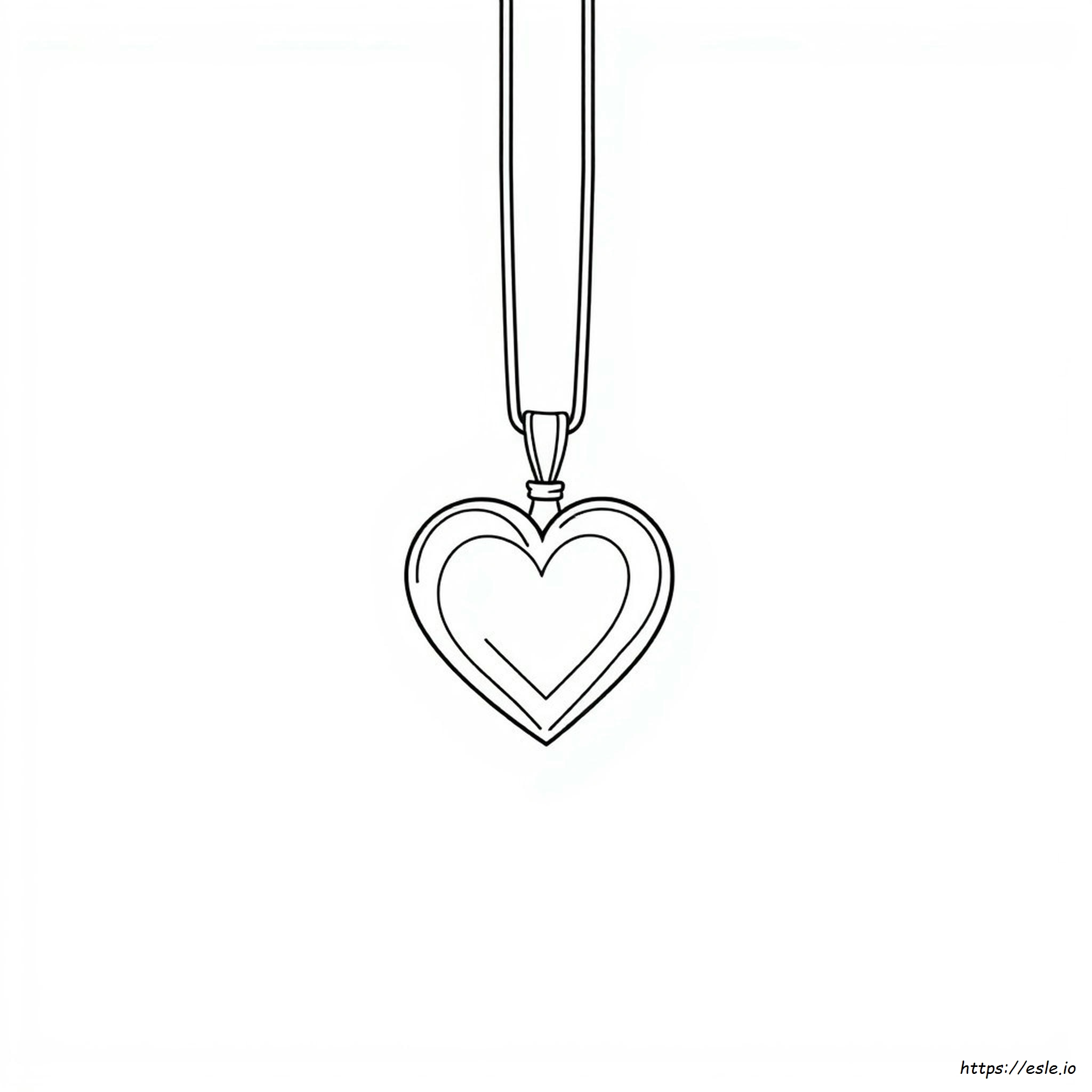 Heart Necklace Coloring Page