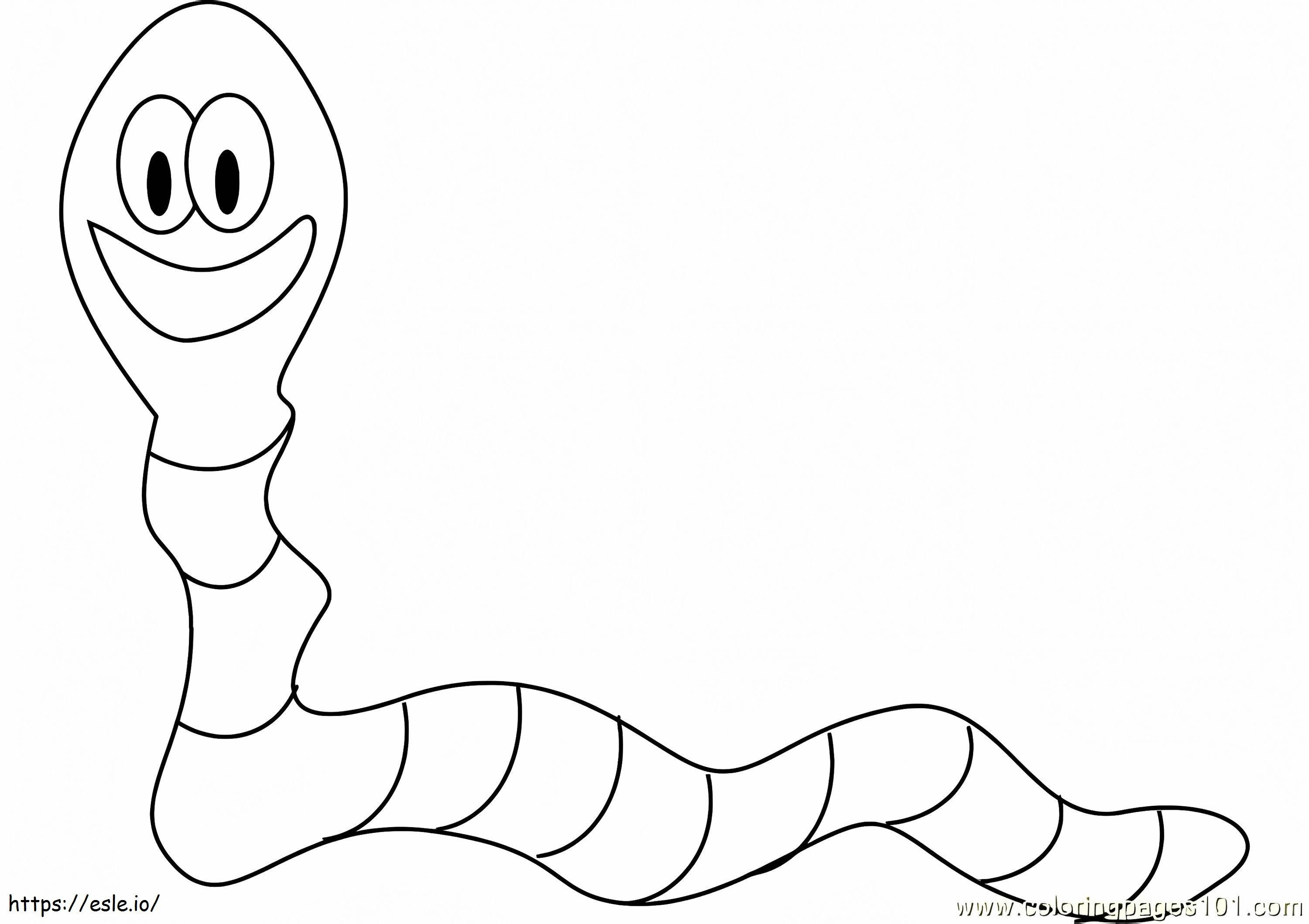 Happy Worms coloring page
