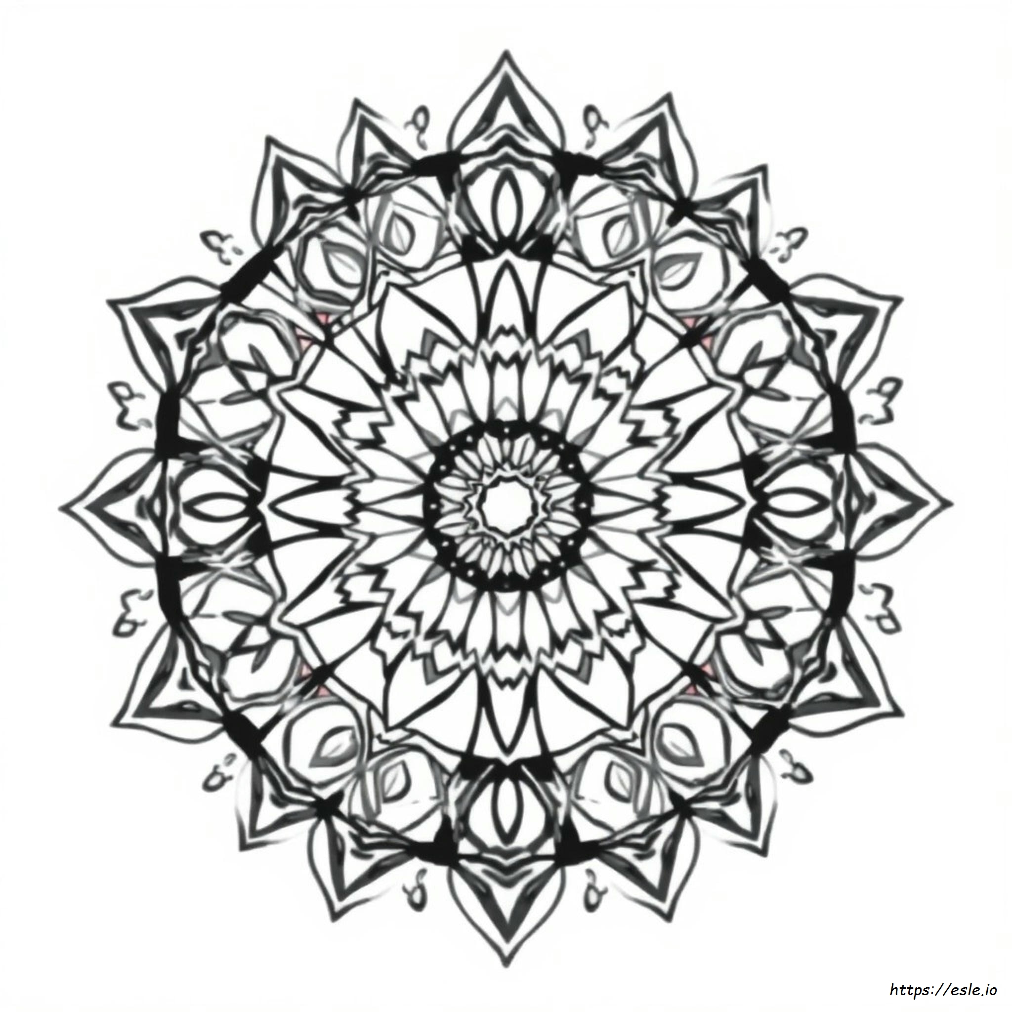 Geometric Stress Relief Mandala Coloring Pages