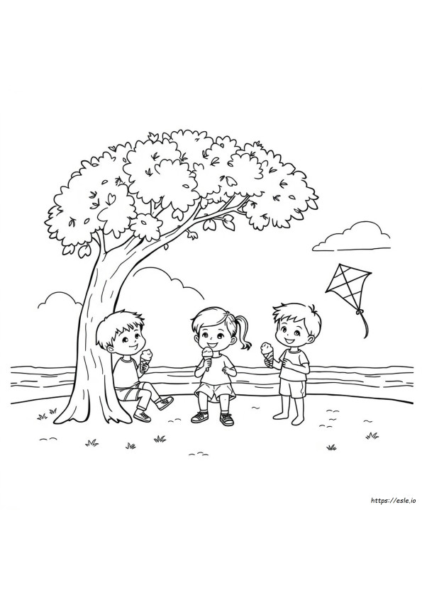 夏の未就学児向け無料ぬりえ