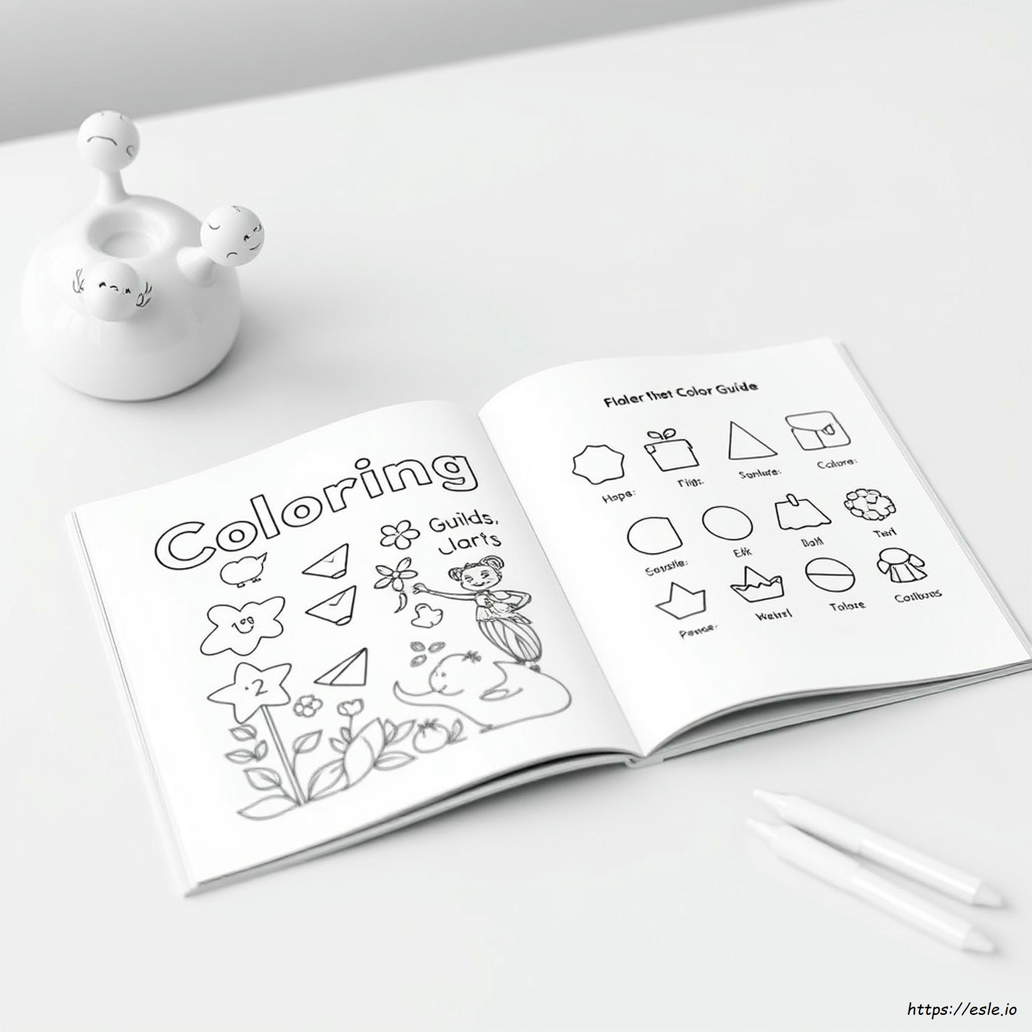 Coloring Book With Color Guide