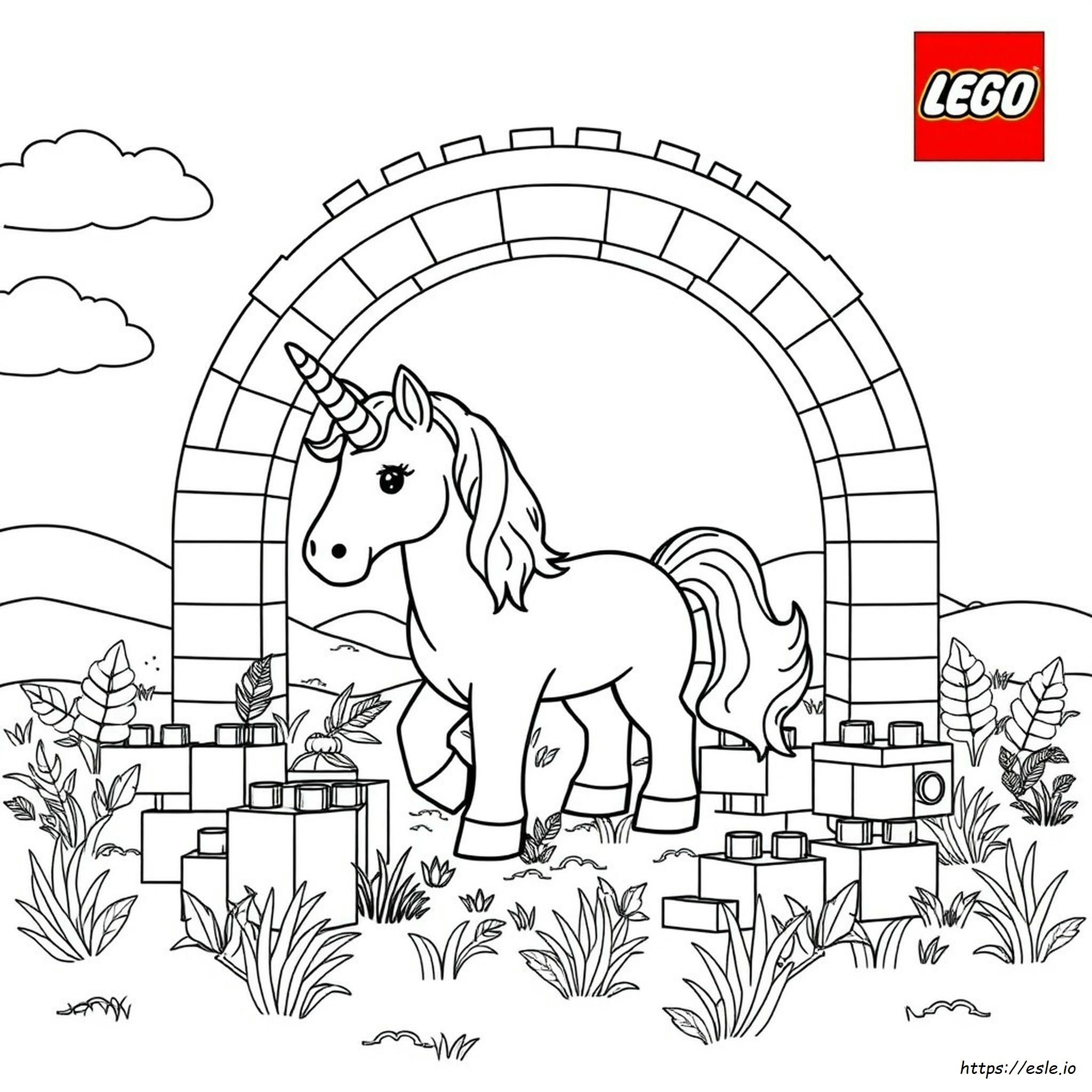Lego Unicorn Coloring Pages