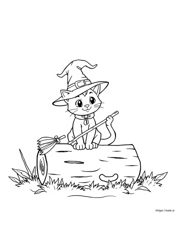 Gatto Di Halloween Da Colorare