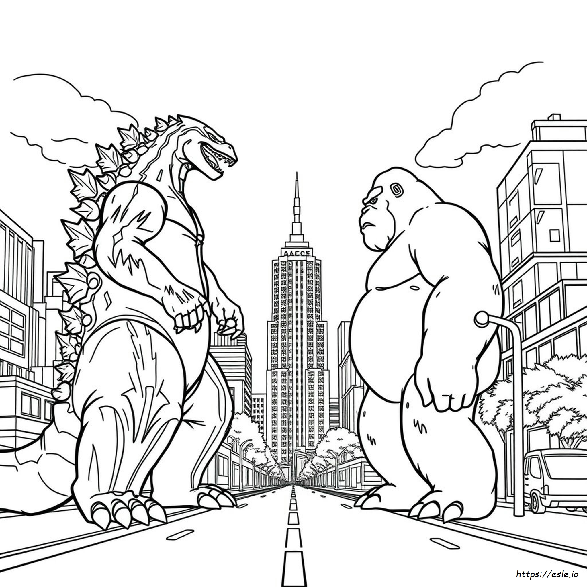 Godzilla Vs Kong Coloring Pages Printable