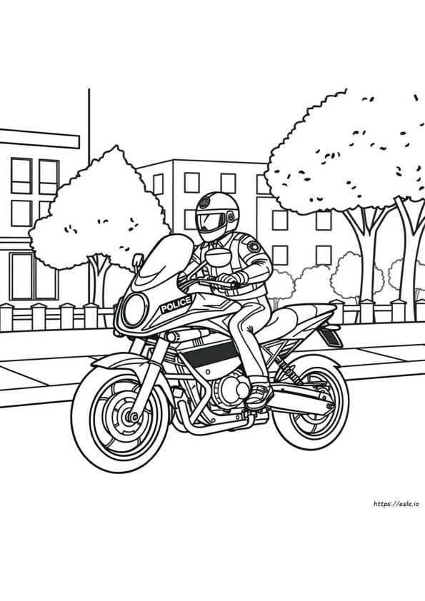 Police Motorcycle Coloring Pages