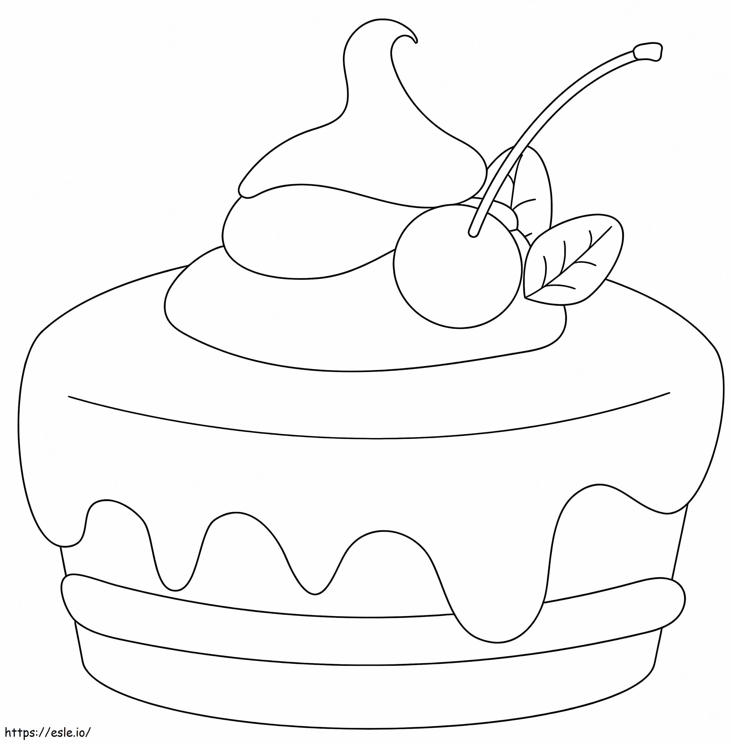 Coloriage Gâteau à la crème glacée pour les enfants à imprimer dessin