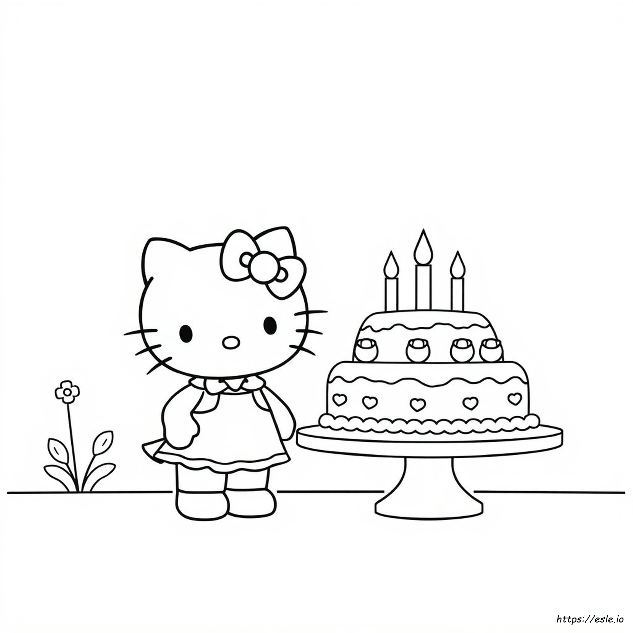 Hello Kitty Torta Da Colorare