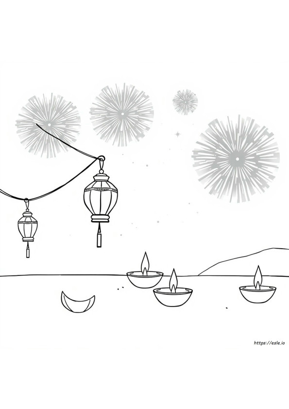 Szczęśliwe Diwali Kolorowanka
