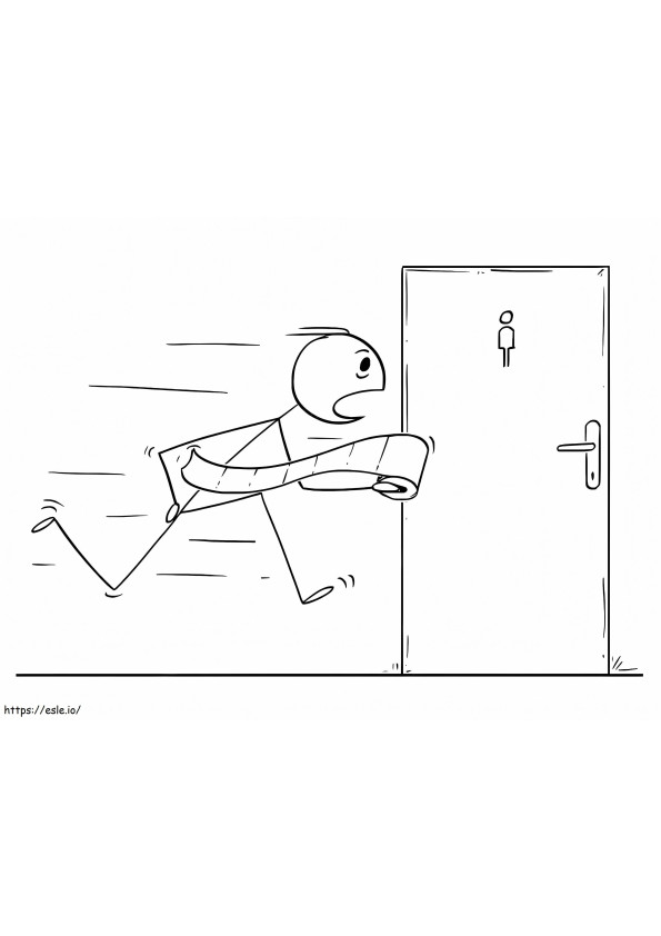 Stickman With Toilet Paper coloring page