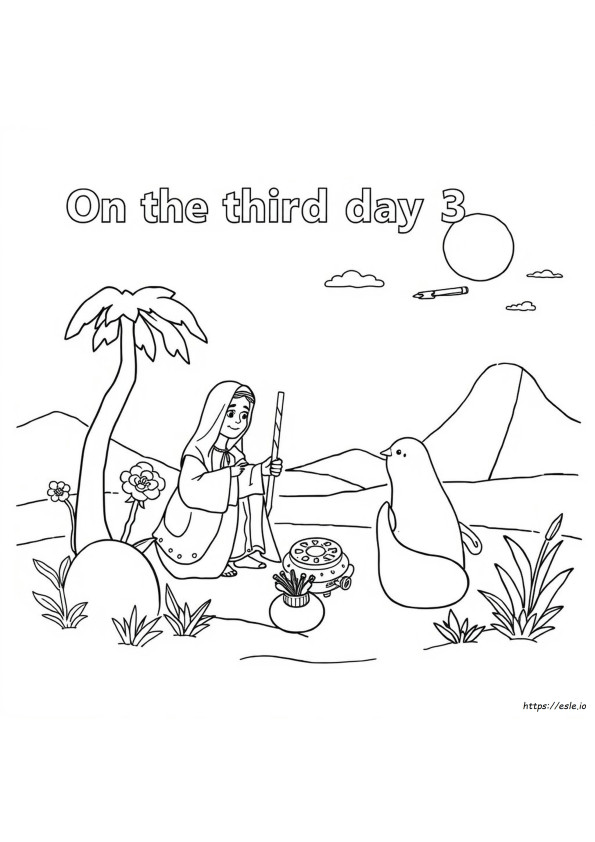 印刷可能な天地創造3日目 塗り絵
