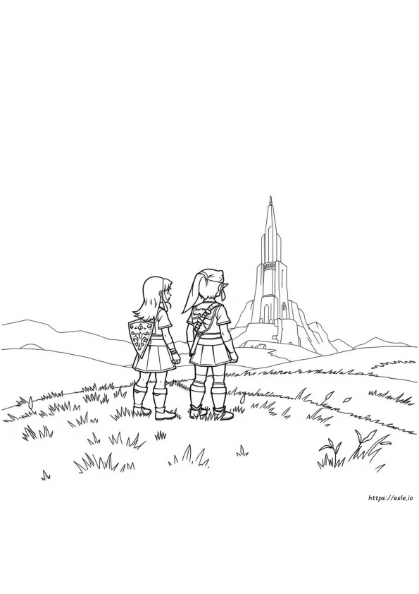 Dibujos De Link Y Zelda Para Colorear