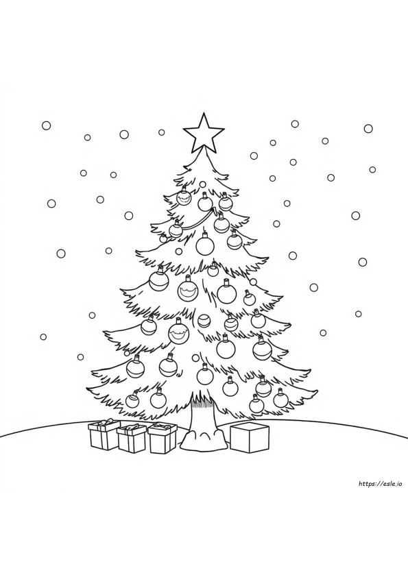 Gambar Mewarnai Pohon Natal Gratis Untuk Anak-Anak