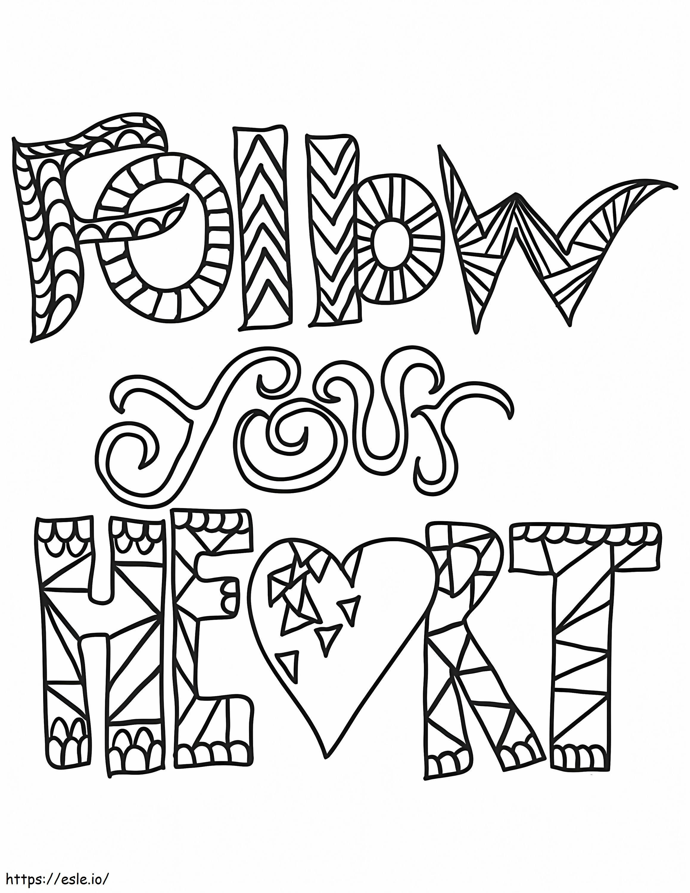 Follow Your Heart coloring page