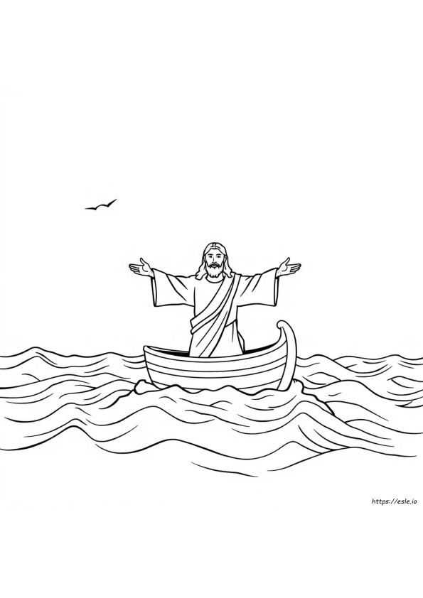Jezus Kalmeert De Storm Kleurplaat