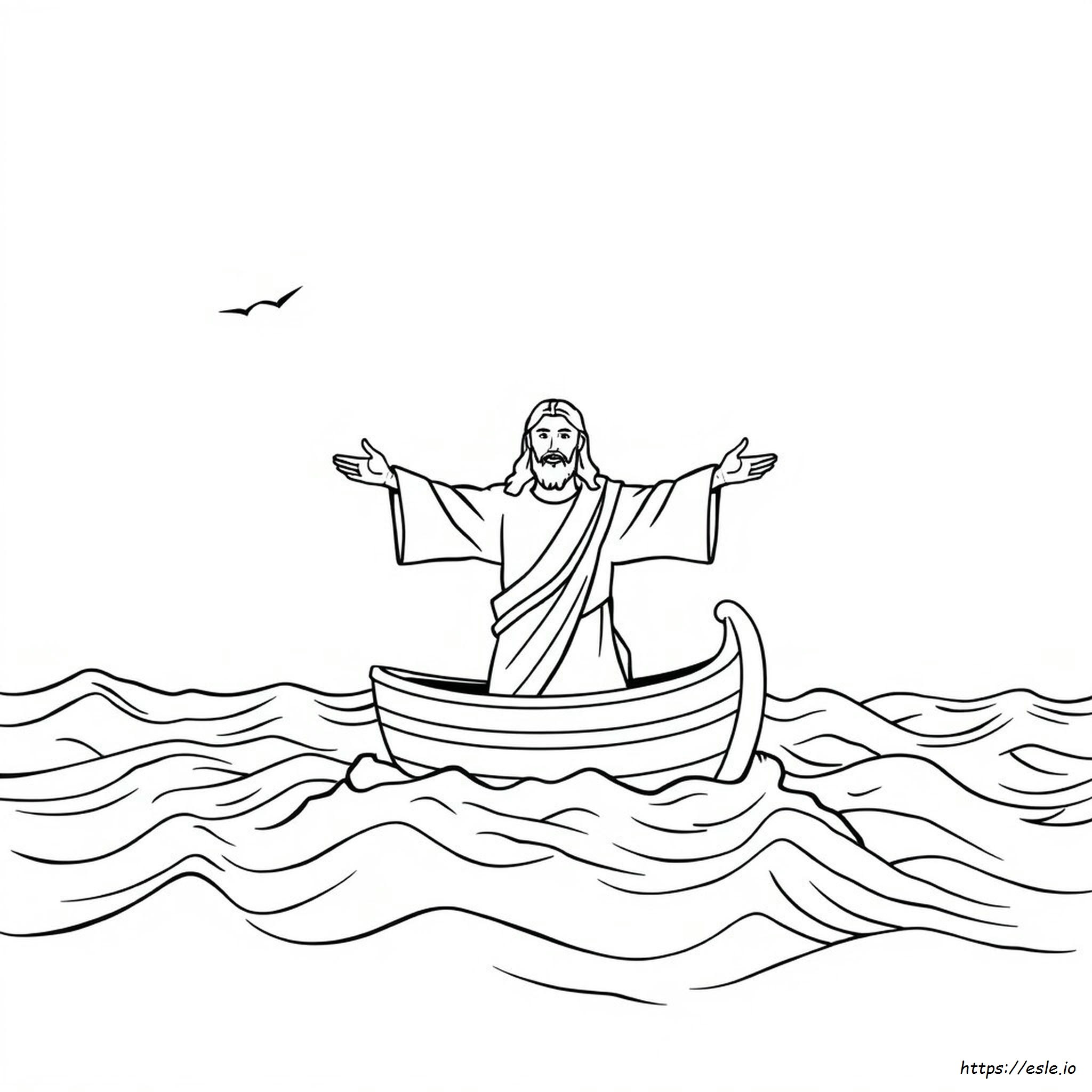 Coloring Page Of Jesus Calming The Storm