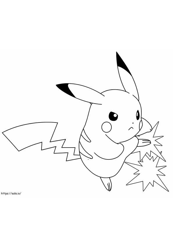Coloriage Pikachu en colère à imprimer dessin