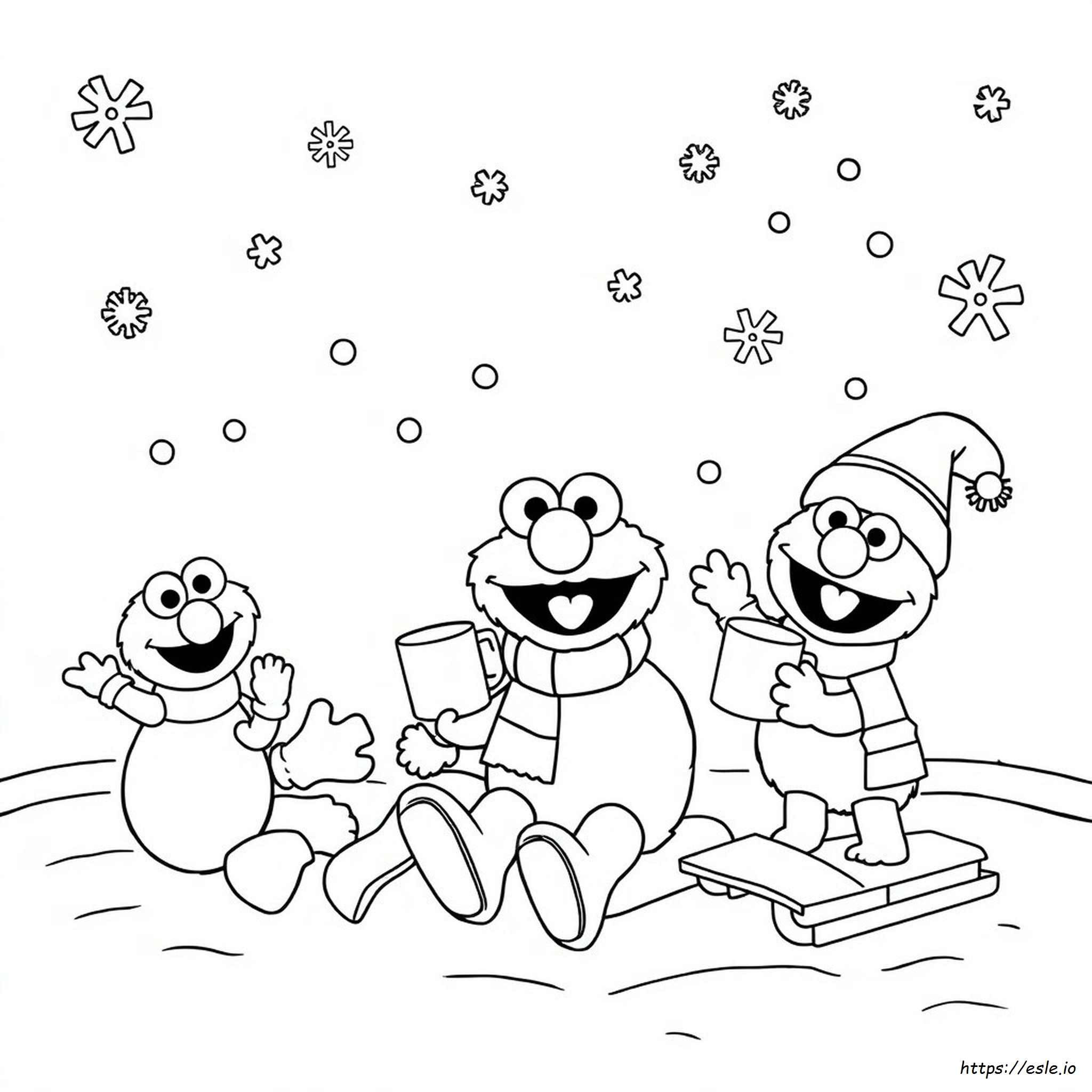 Sesame Street Winter Coloring Pages