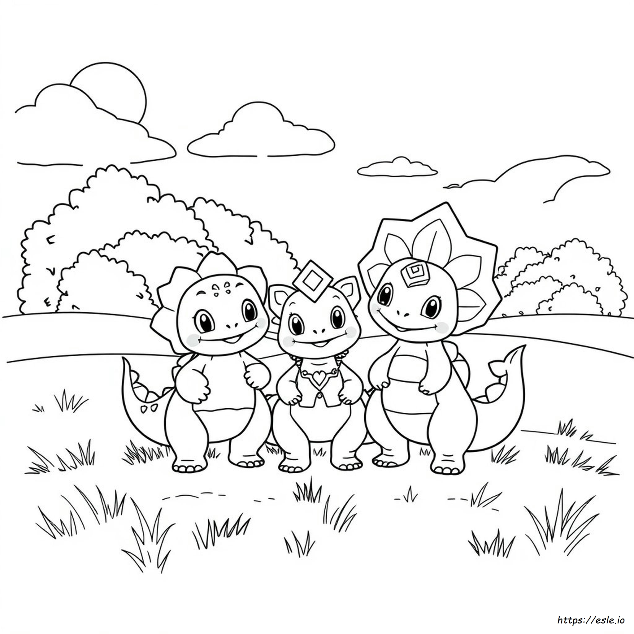 Bulbasaur Ivysaur Venusaur Coloring Page