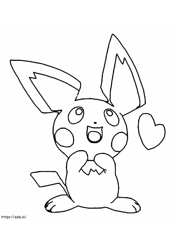 Pichu In Love coloring page