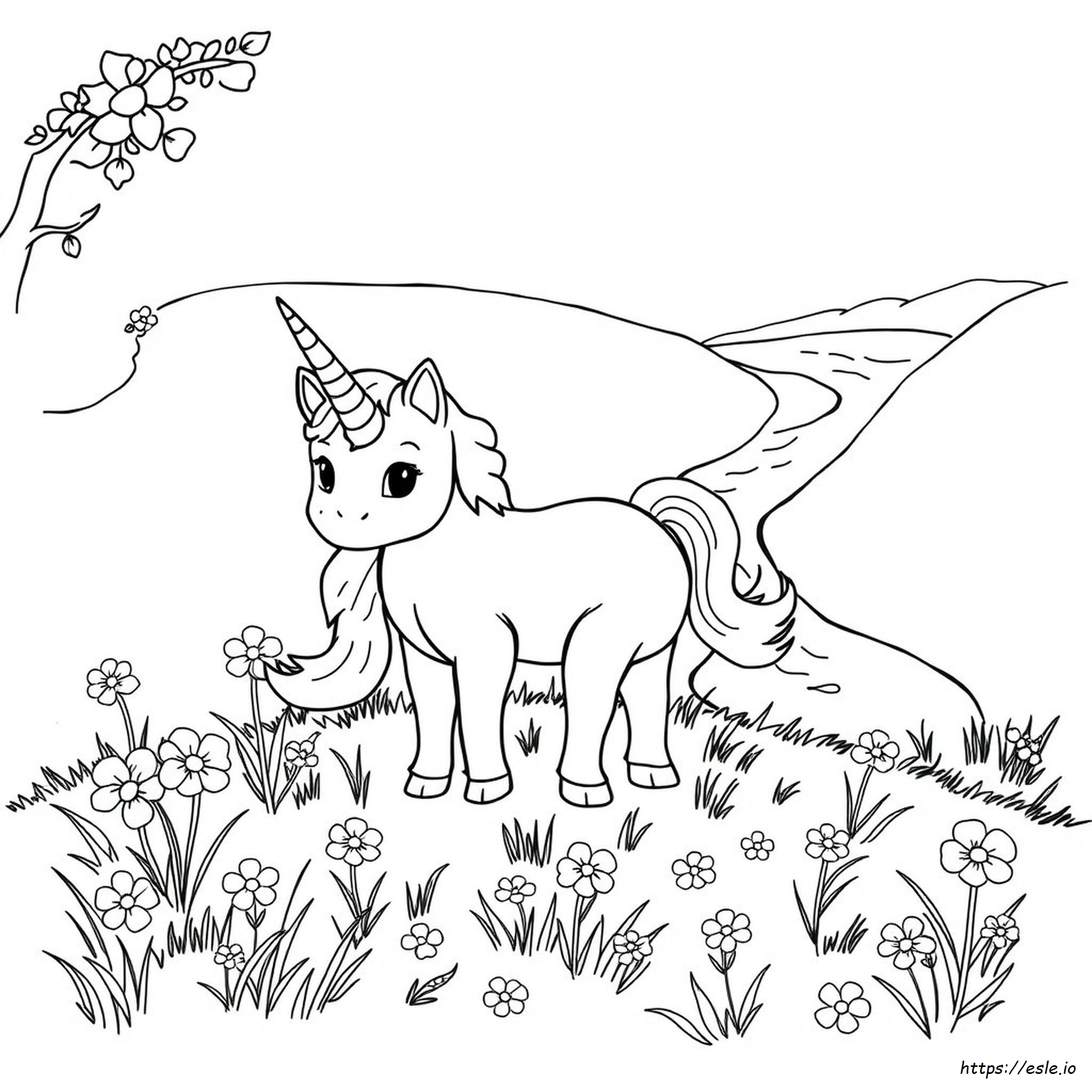 Unicorn Kitty Colouring Page