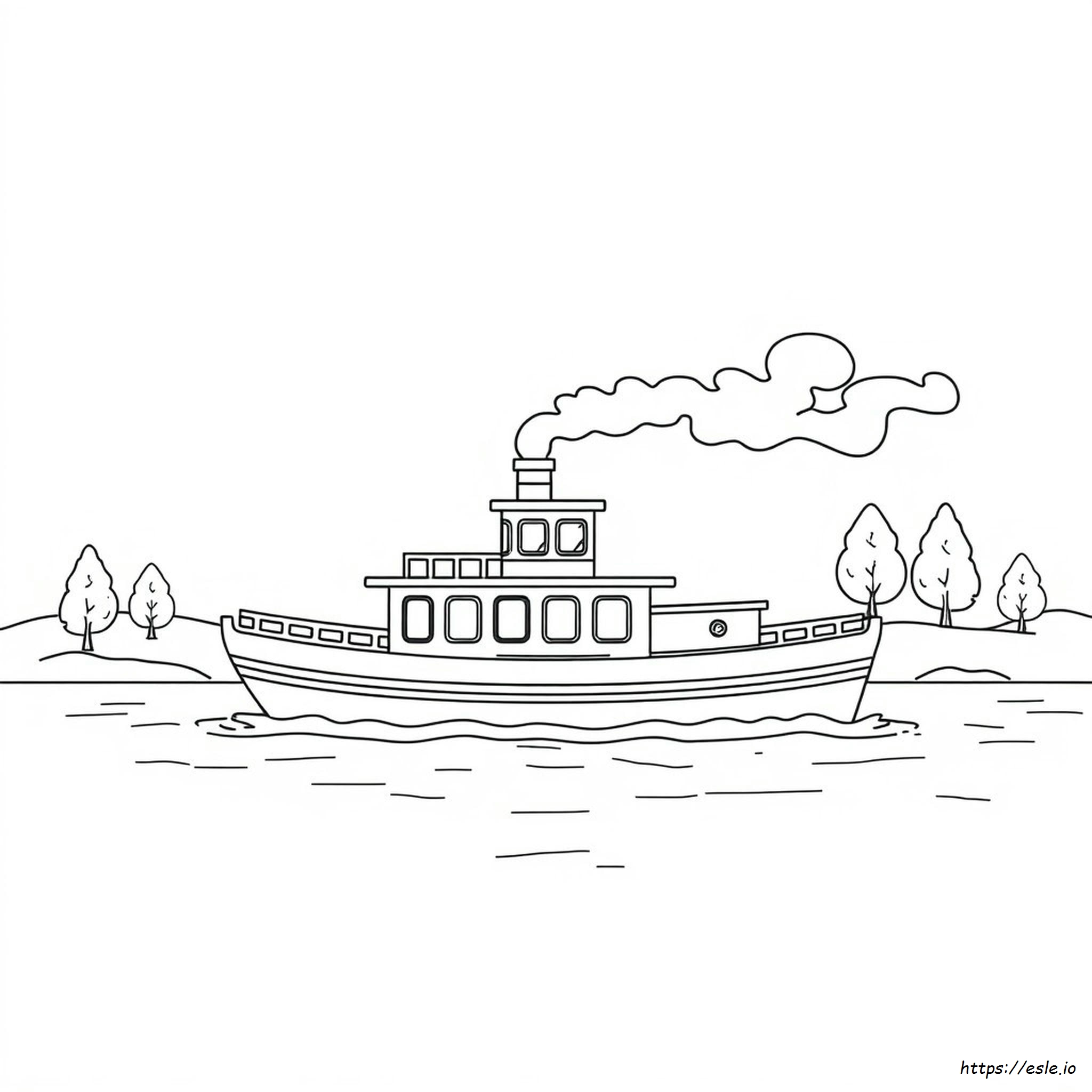 Steamboat Coloring Page