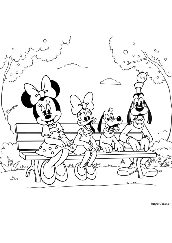 Minnie Mouse E Amigos Para Colorir