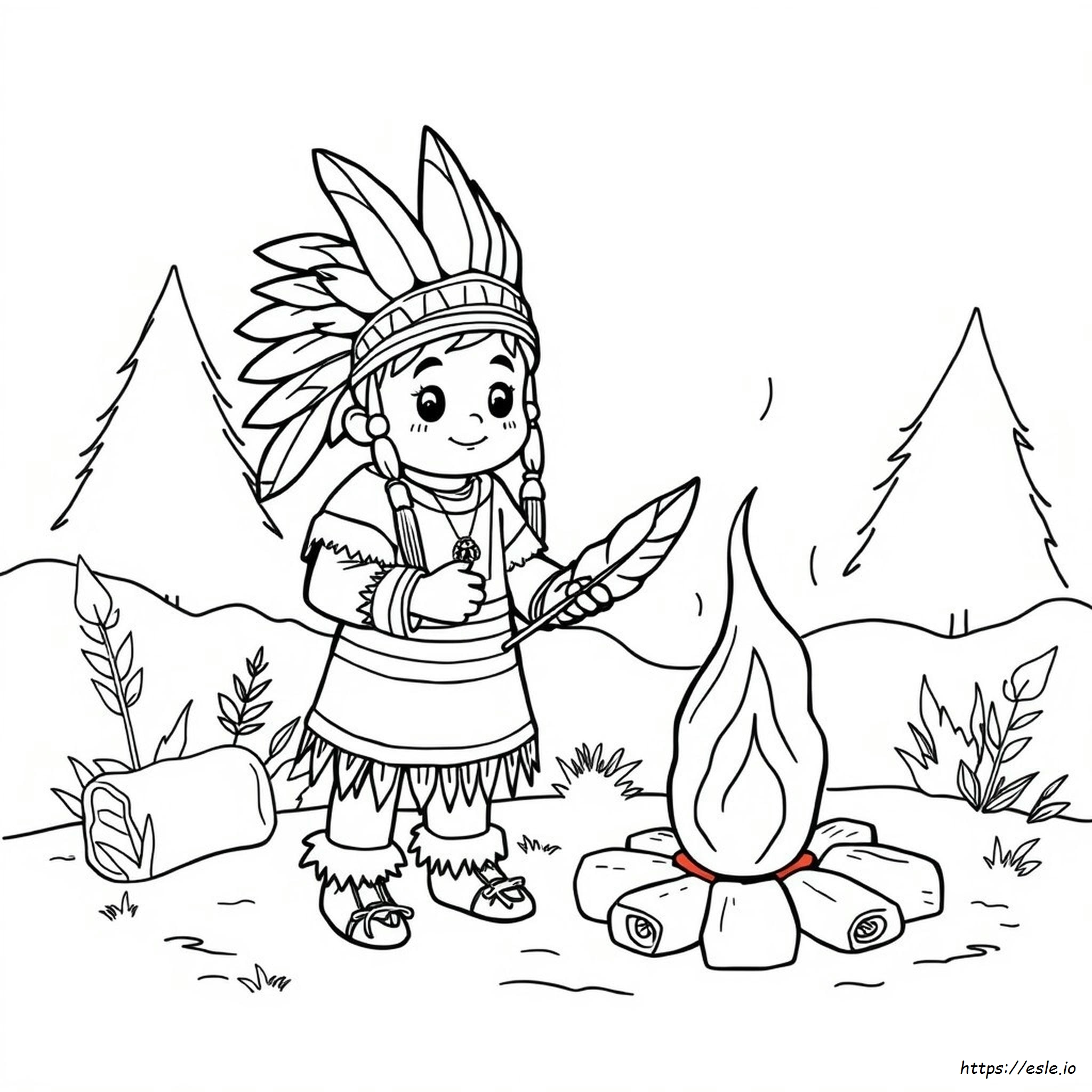 Native American Coloring Pages For Kindergarten