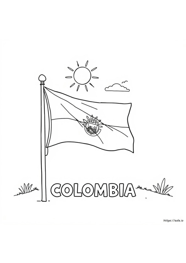 Kolumbien Flagge Ausmalbilder