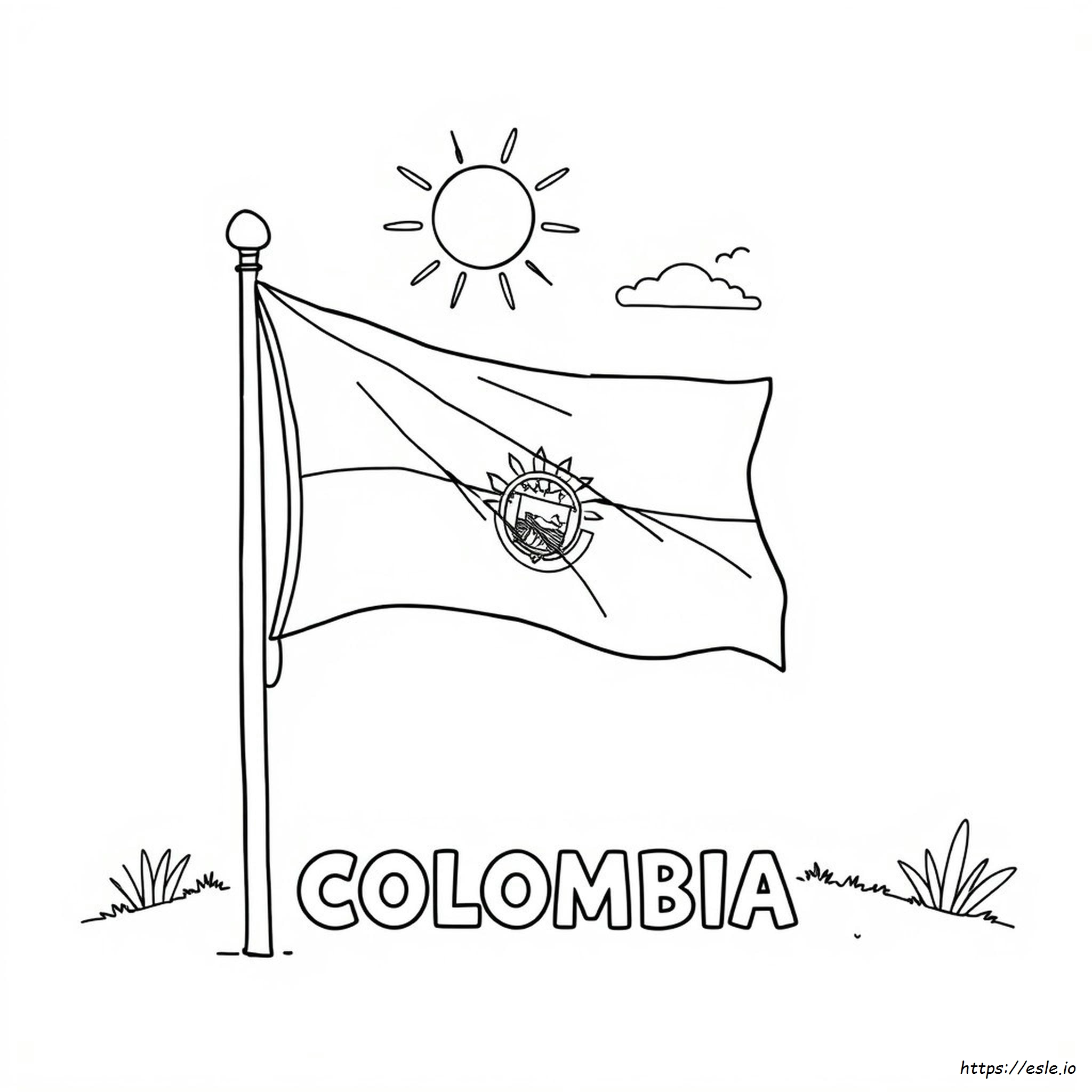 Colombia Flag Coloring Page