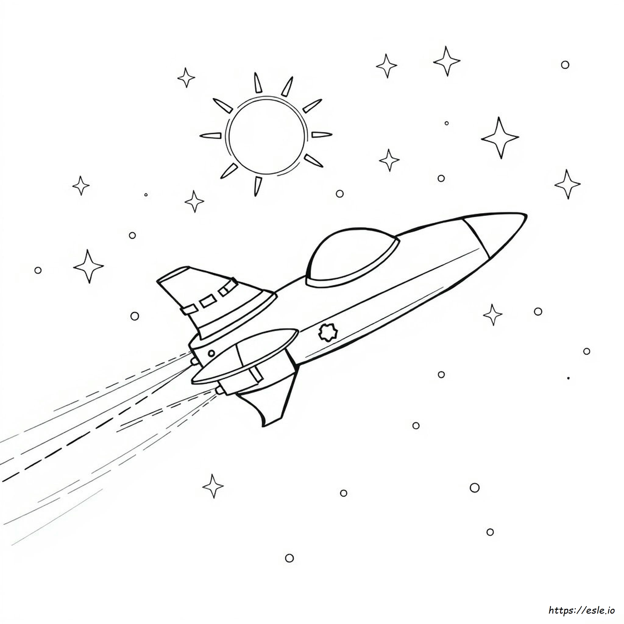 Space Ship Colouring Page