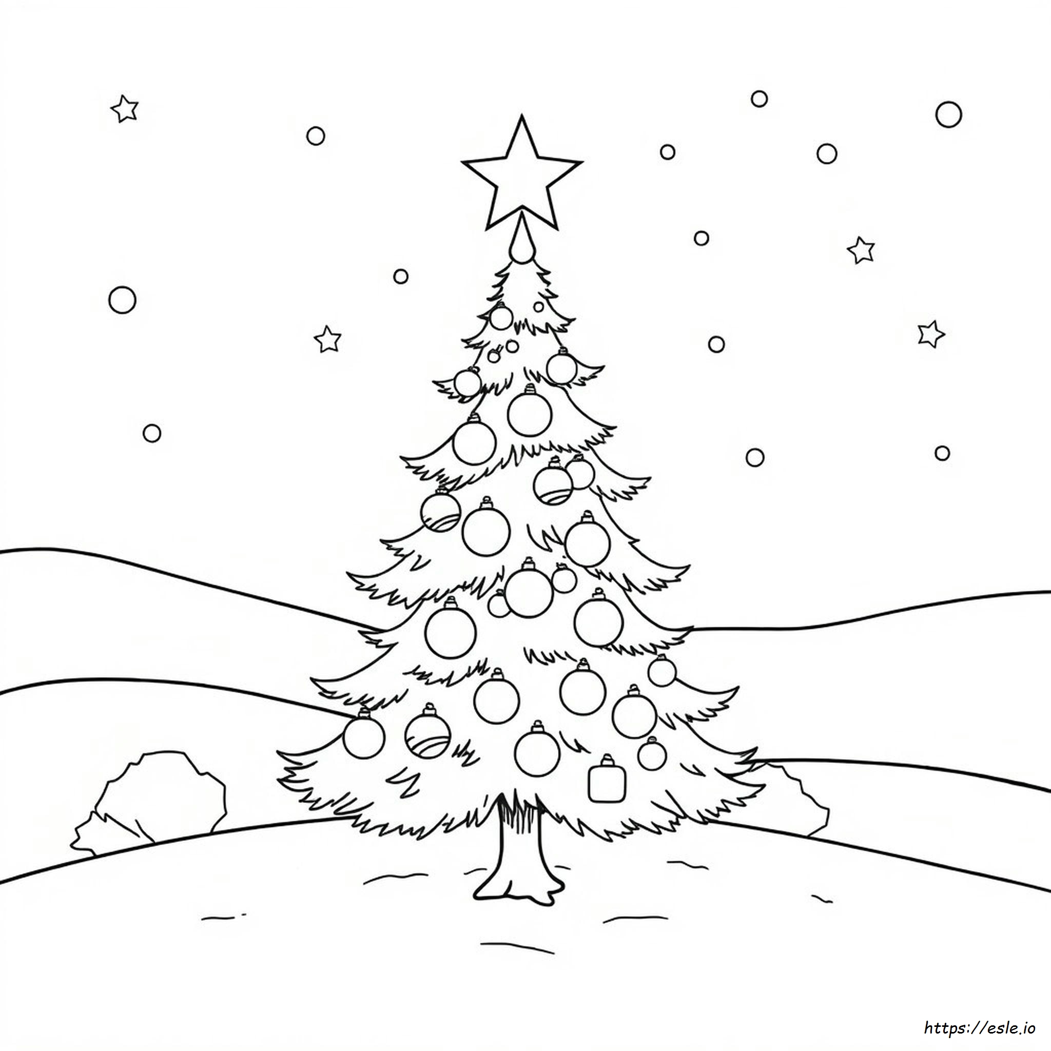 クリスマスツリーの塗り絵 無料