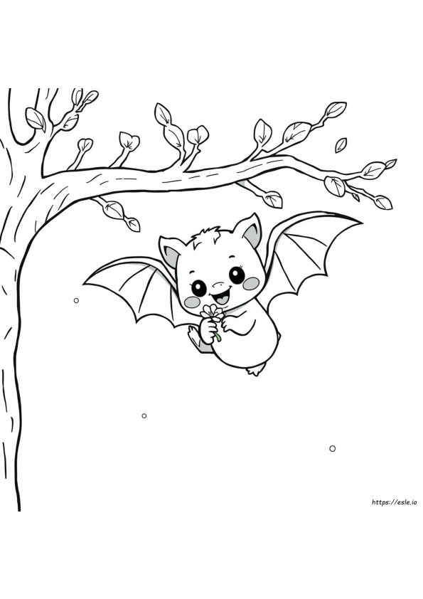 Kawaii Denevér Színező
